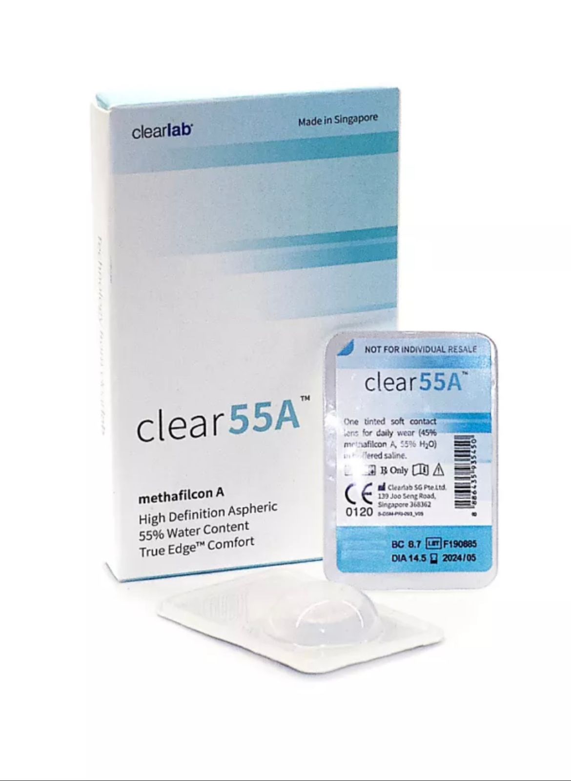 CLEAR 55A Boîte de 6 Lentilles (3 paires)
