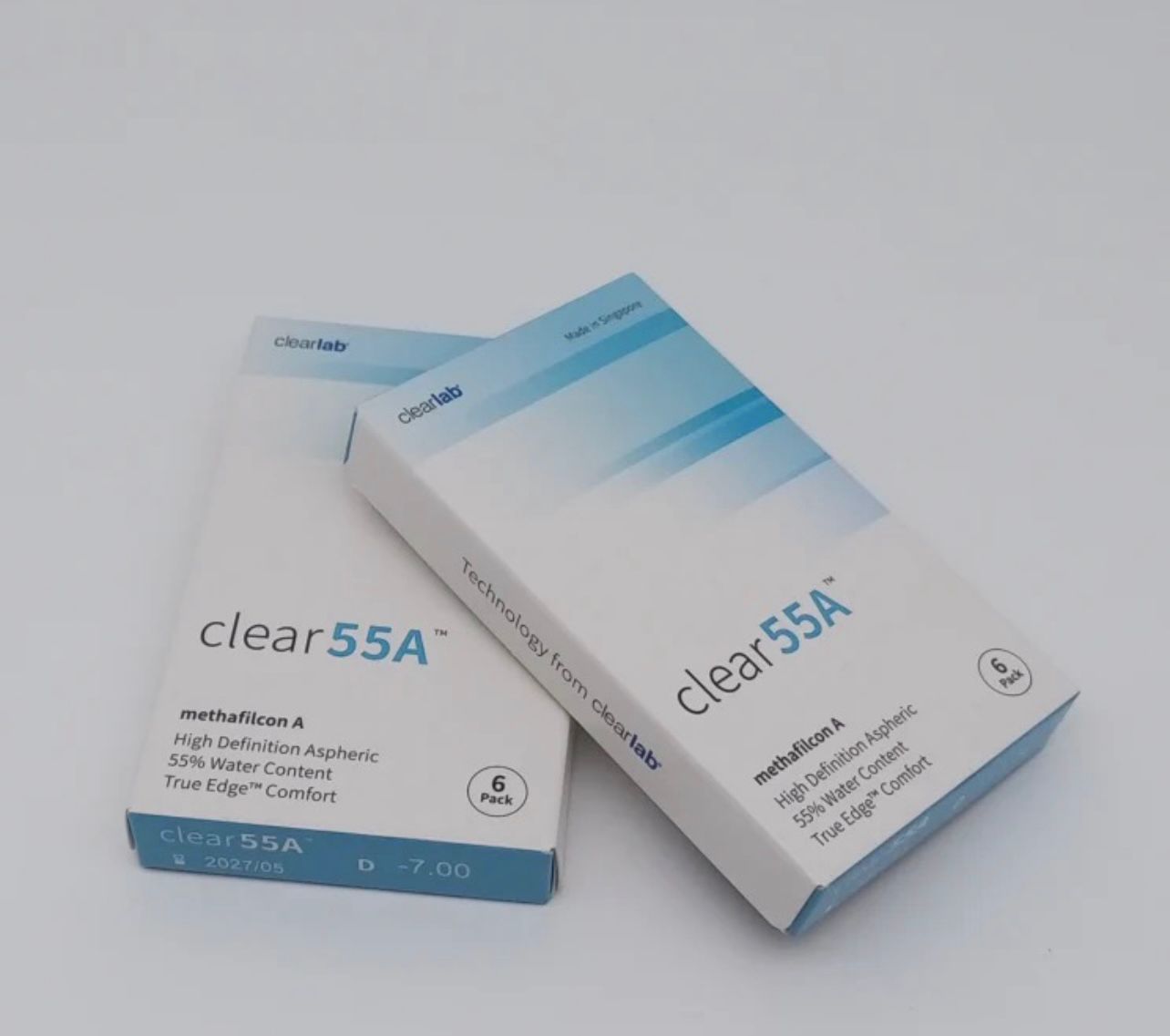 CLEAR 55A Boîte de 6 Lentilles (3 paires)